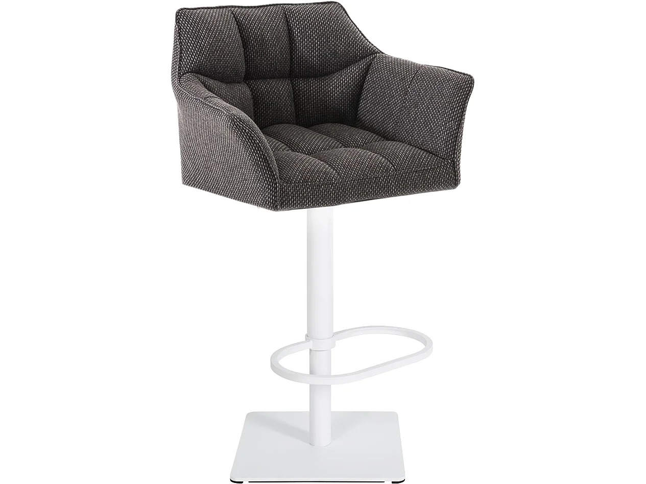 Tabouret de bar - Tissu & Blanc - Gris titane - Damaso