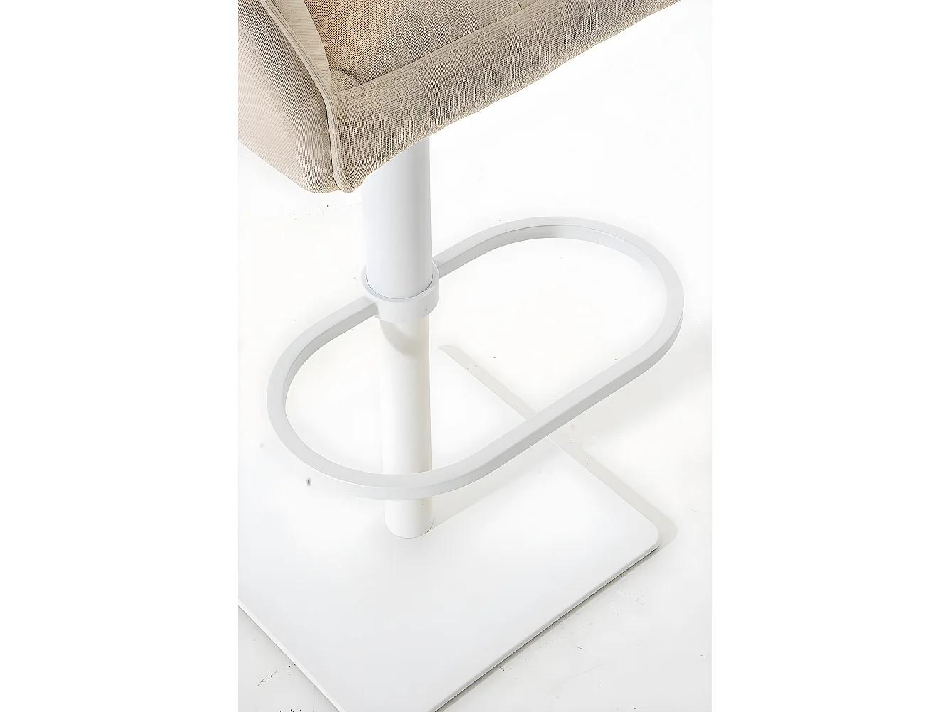 Barhocker - Stoff & weiß - creme - Damaso