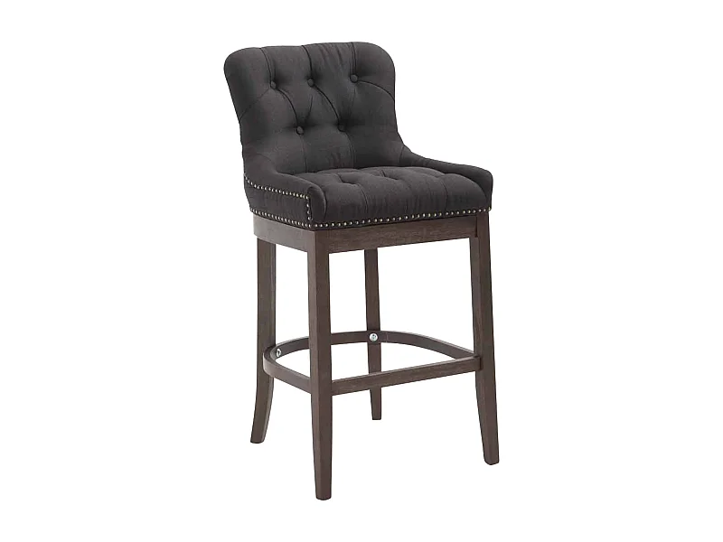 Tabouret de bar - Tissu & Bois - Noir - Lakewood