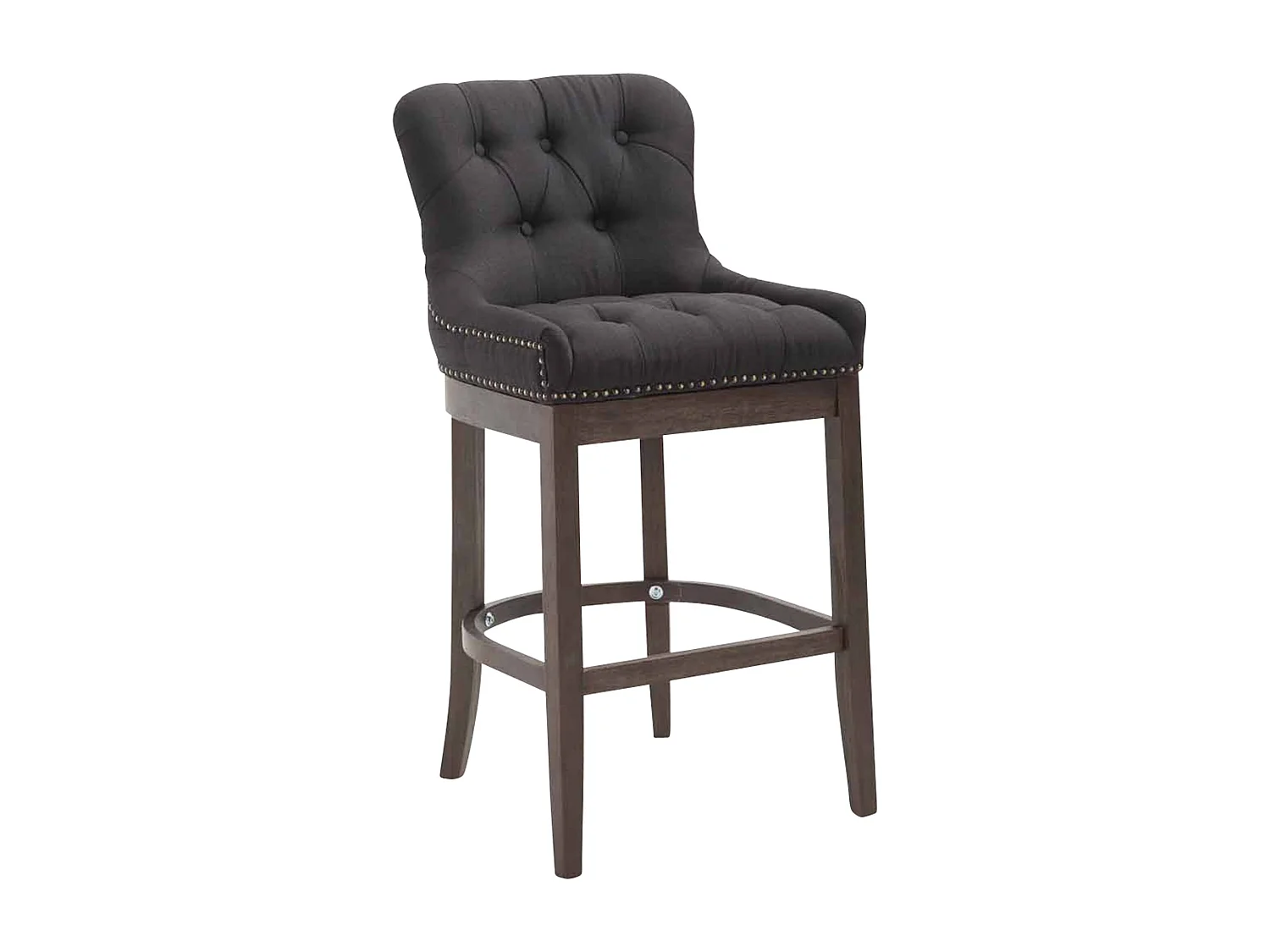 Tabouret de bar - Tissu & Bois - Noir - Lakewood