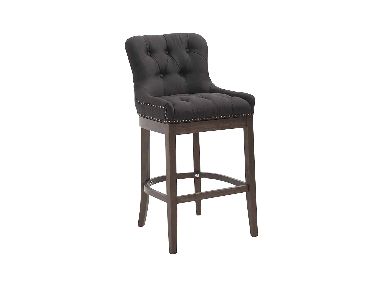 Tabouret de bar - Tissu & Bois - Noir - Lakewood