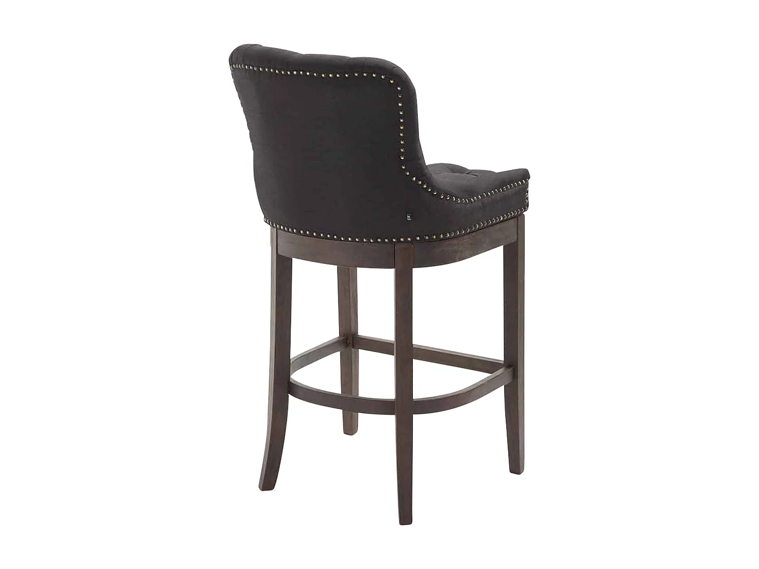 Tabouret de bar - Tissu & Bois - Noir - Lakewood