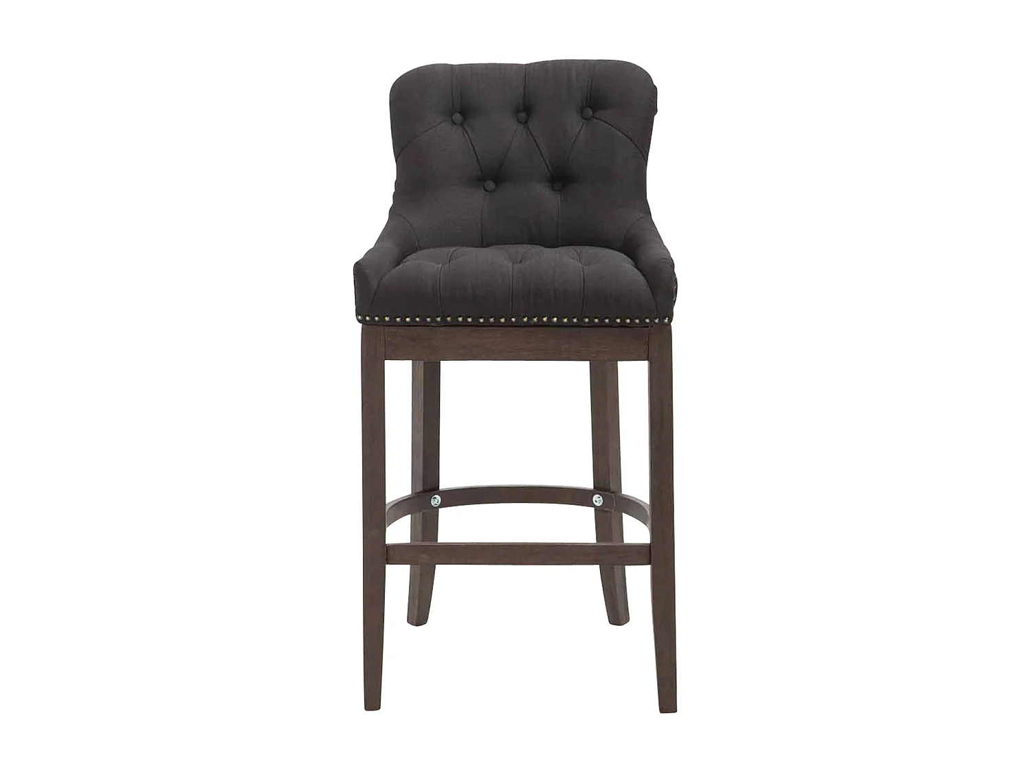 Tabouret de bar - Tissu & Bois - Noir - Lakewood