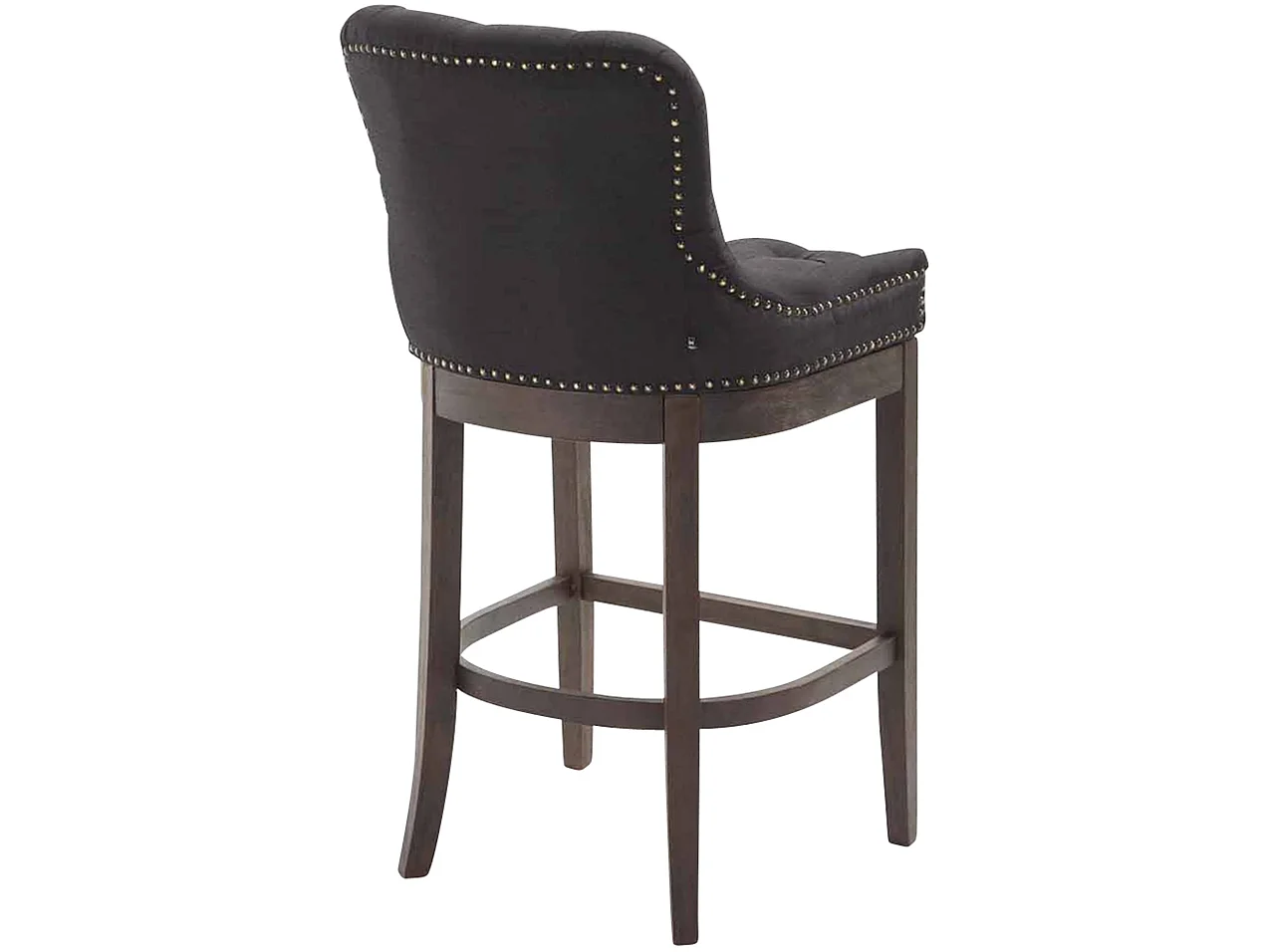 Tabouret de bar - Tissu & Antique clair - Noir - Lakewood