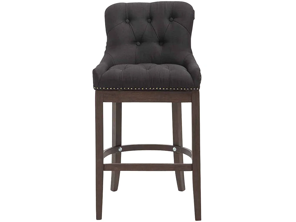 Tabouret de bar - Tissu & Antique clair - Noir - Lakewood