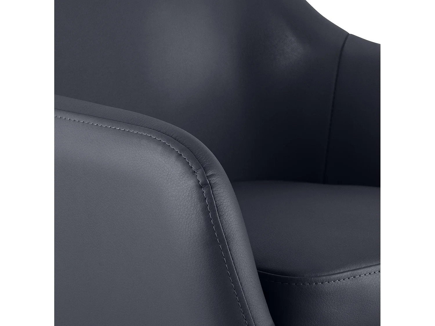 Lot de 2  Tabouret de bar - Similicuir & Noir - Noir - Grant