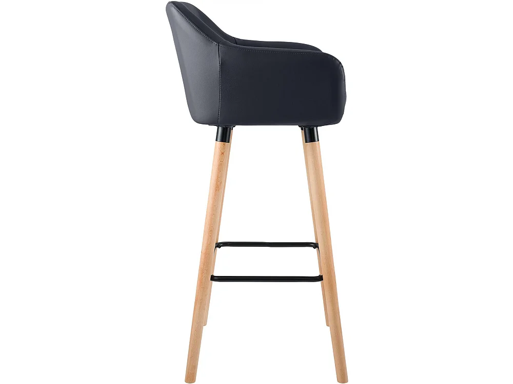 Lot de 2  Tabouret de bar - Similicuir & Antique clair - Noir - Grant