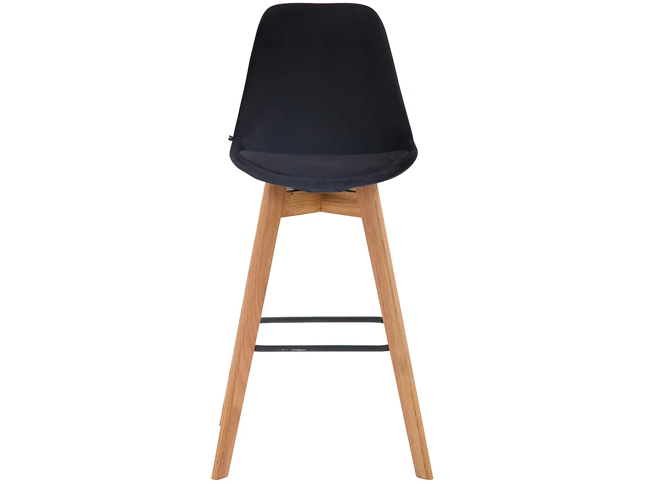 Tabouret de bar - Velours & Bois - Noir - Metz
