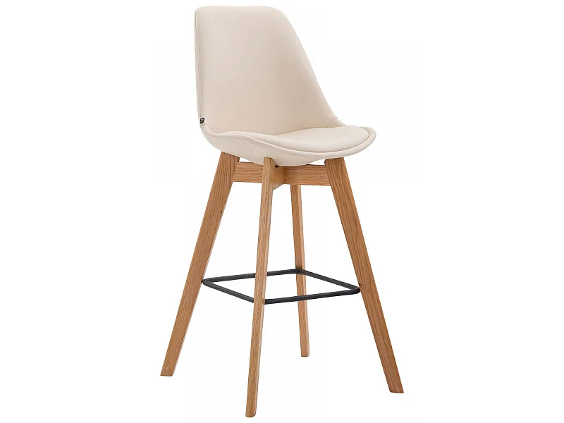 Barkruk - Kunstleer & Hout - creme - Metz