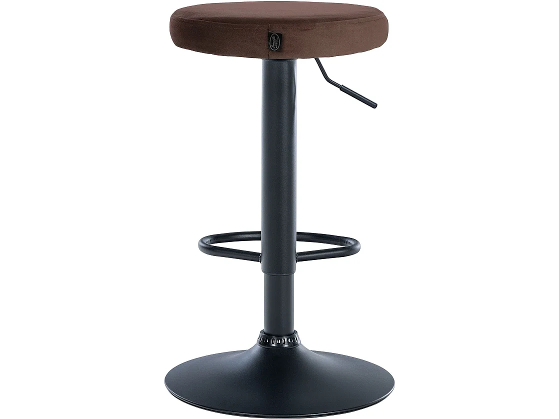 Lot de 2  Tabouret de bar - Velours & Métal noir mat - Marron - Ponte