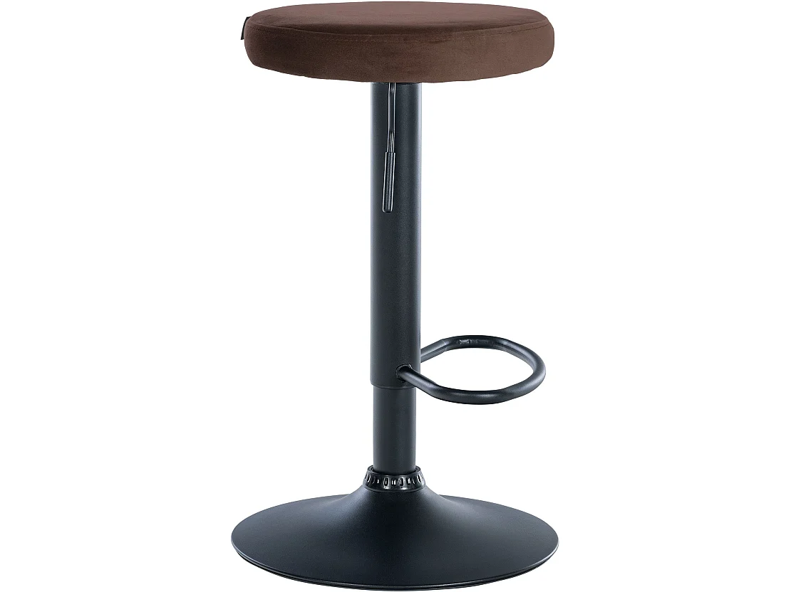 Lot de 2  Tabouret de bar - Velours & Métal noir mat - Marron - Ponte