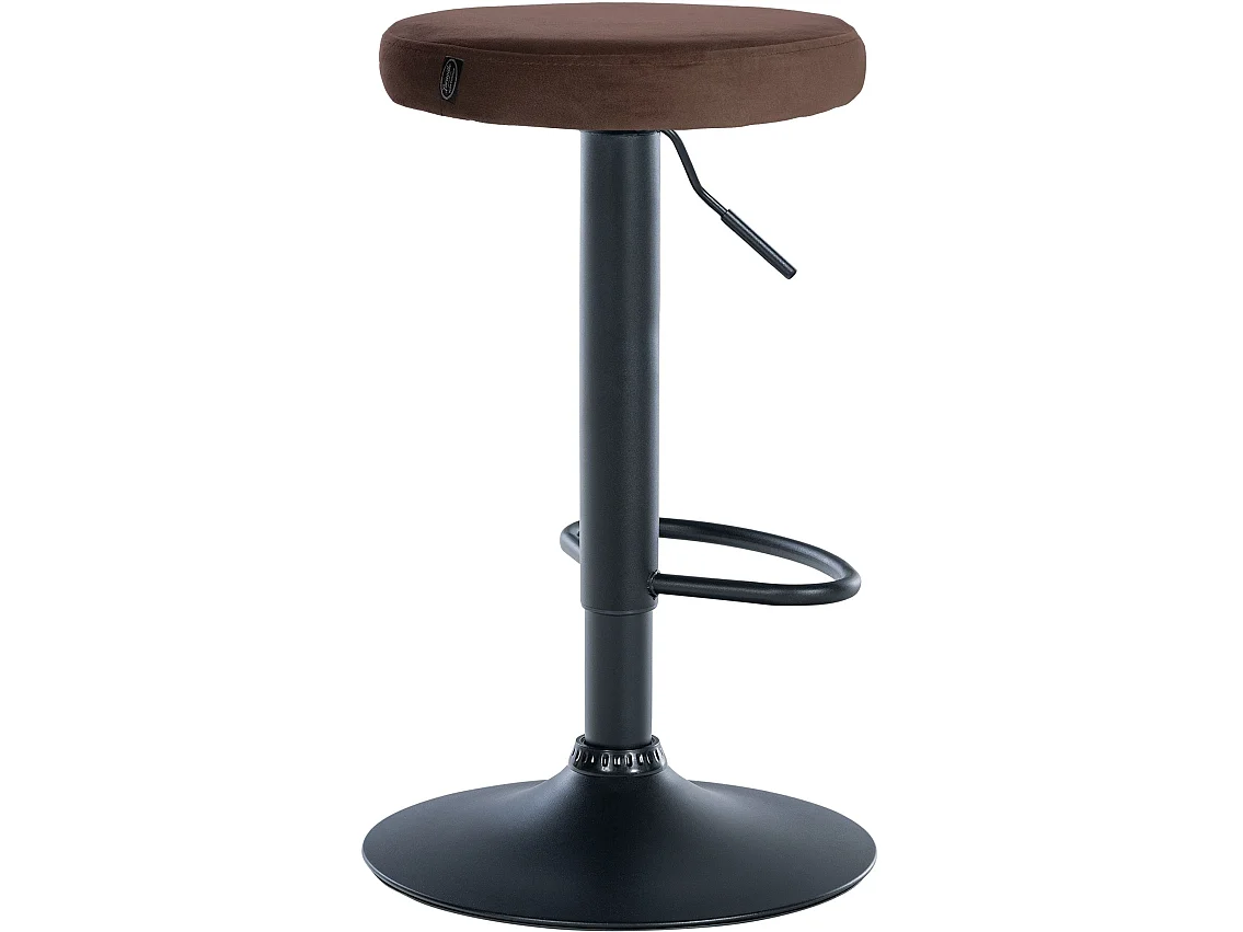 Lot de 2  Tabouret de bar - Velours & Métal noir mat - Marron - Ponte