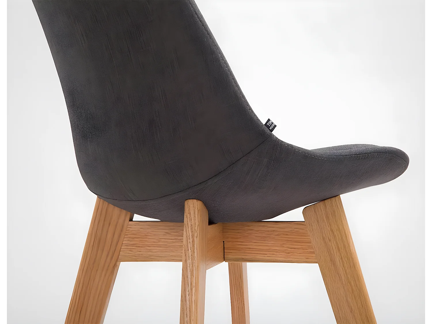 Lot de 2  Tabouret de bar - Tissu & Bois - Gris foncé - Metz