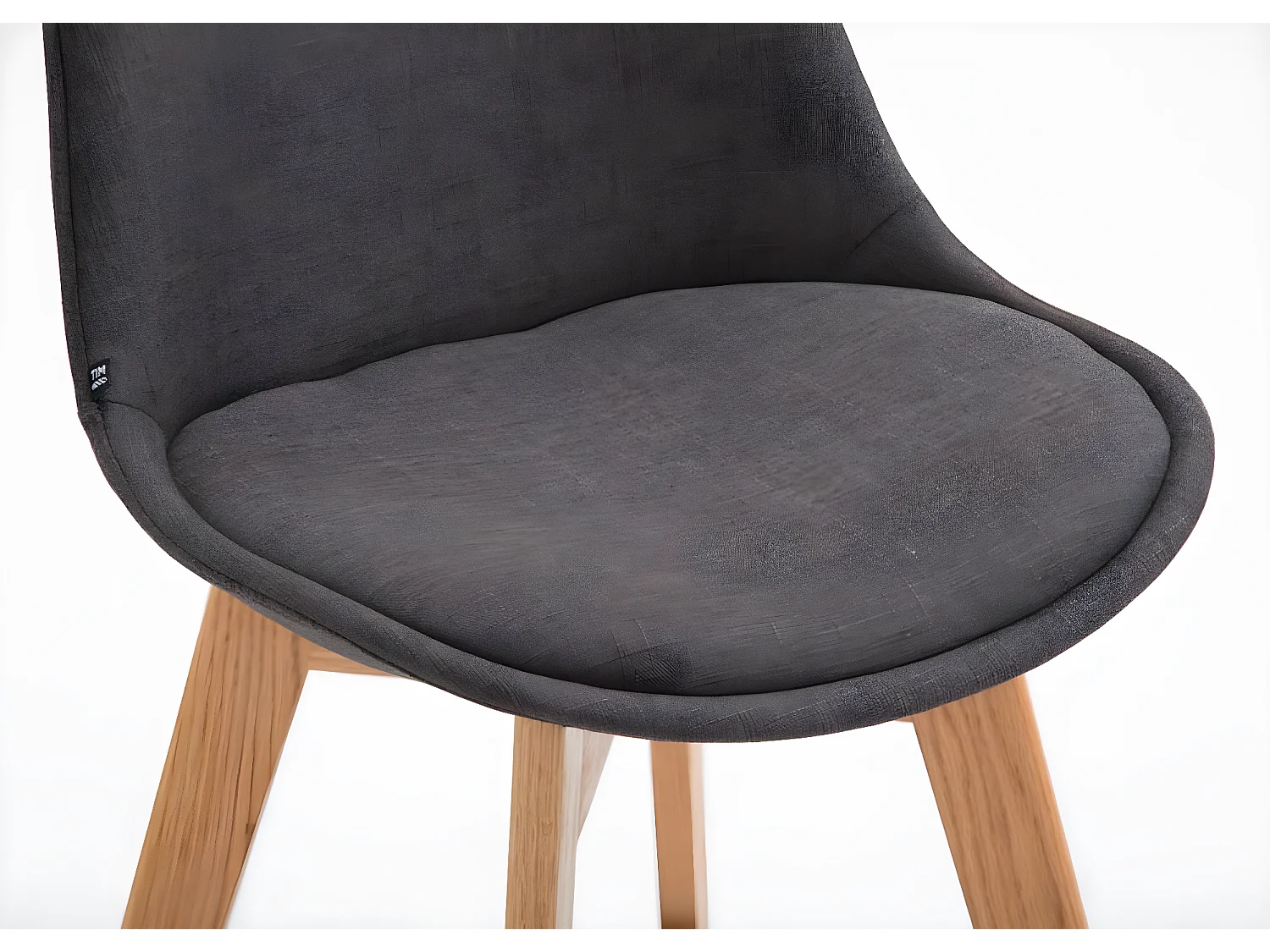 Lot de 2  Tabouret de bar - Tissu & Bois - Gris foncé - Metz