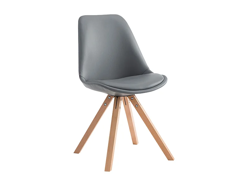 Eetkamerstoelen - Kunstleer & natura - grijs - Laval