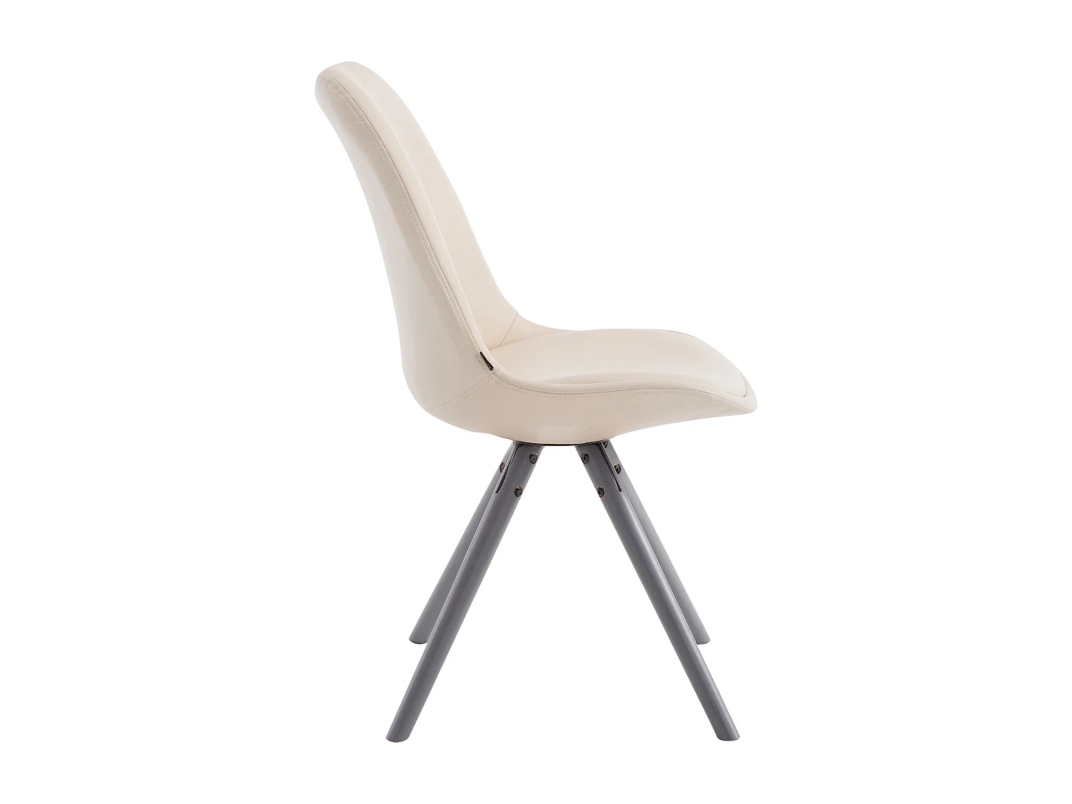 chaise salle à manger - Similicuir & Gris - Crème - Laval