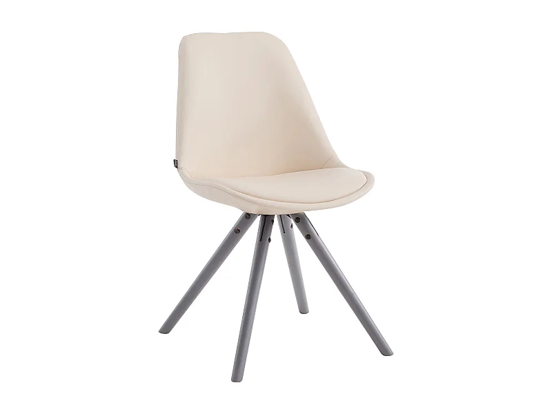 chaise salle à manger - Similicuir & Gris - Crème - Laval