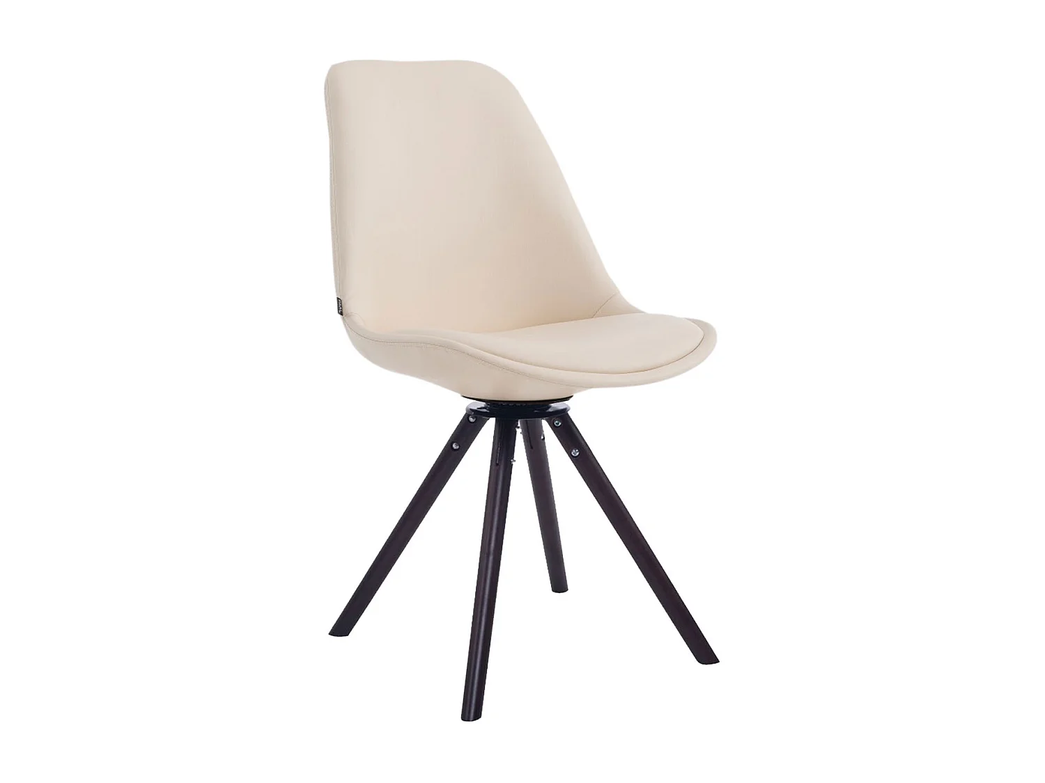 Sedia da pranzo - Finta pelle & noce - crema - Calais