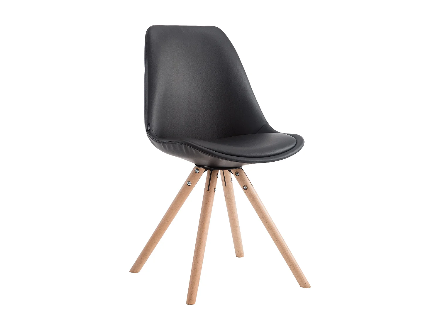 Eetkamerstoelen - Kunstleer & natura - zwart - Laval