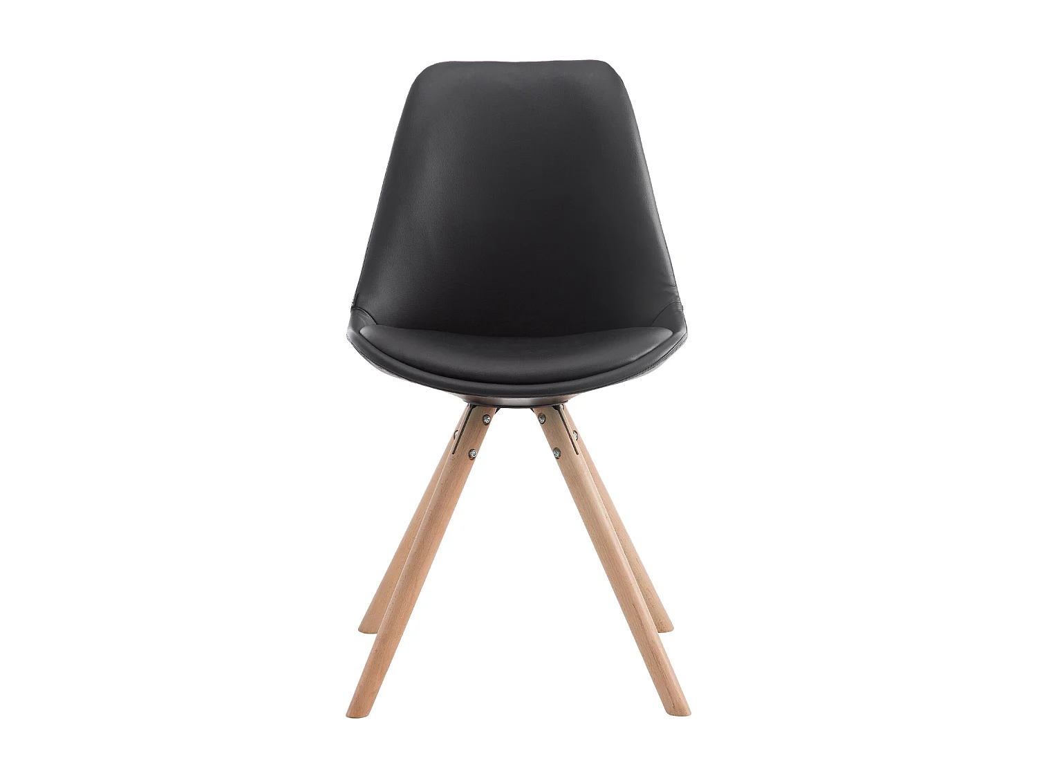 Eetkamerstoelen - Kunstleer & natura - zwart - Laval