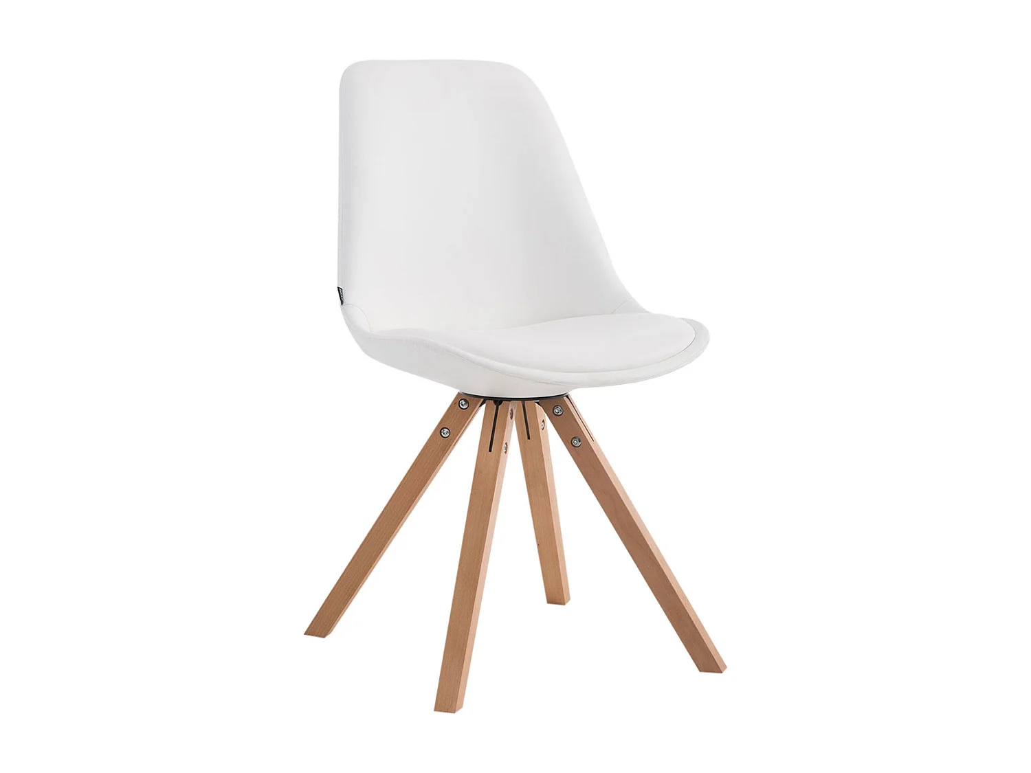 Esszimmerstuhl - Kunstleder & natura - weiß - Laval