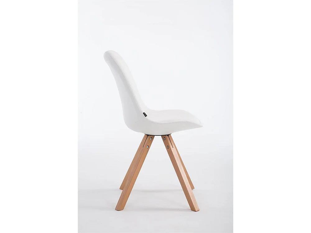 Esszimmerstuhl - Kunstleder & natura - weiß - Laval