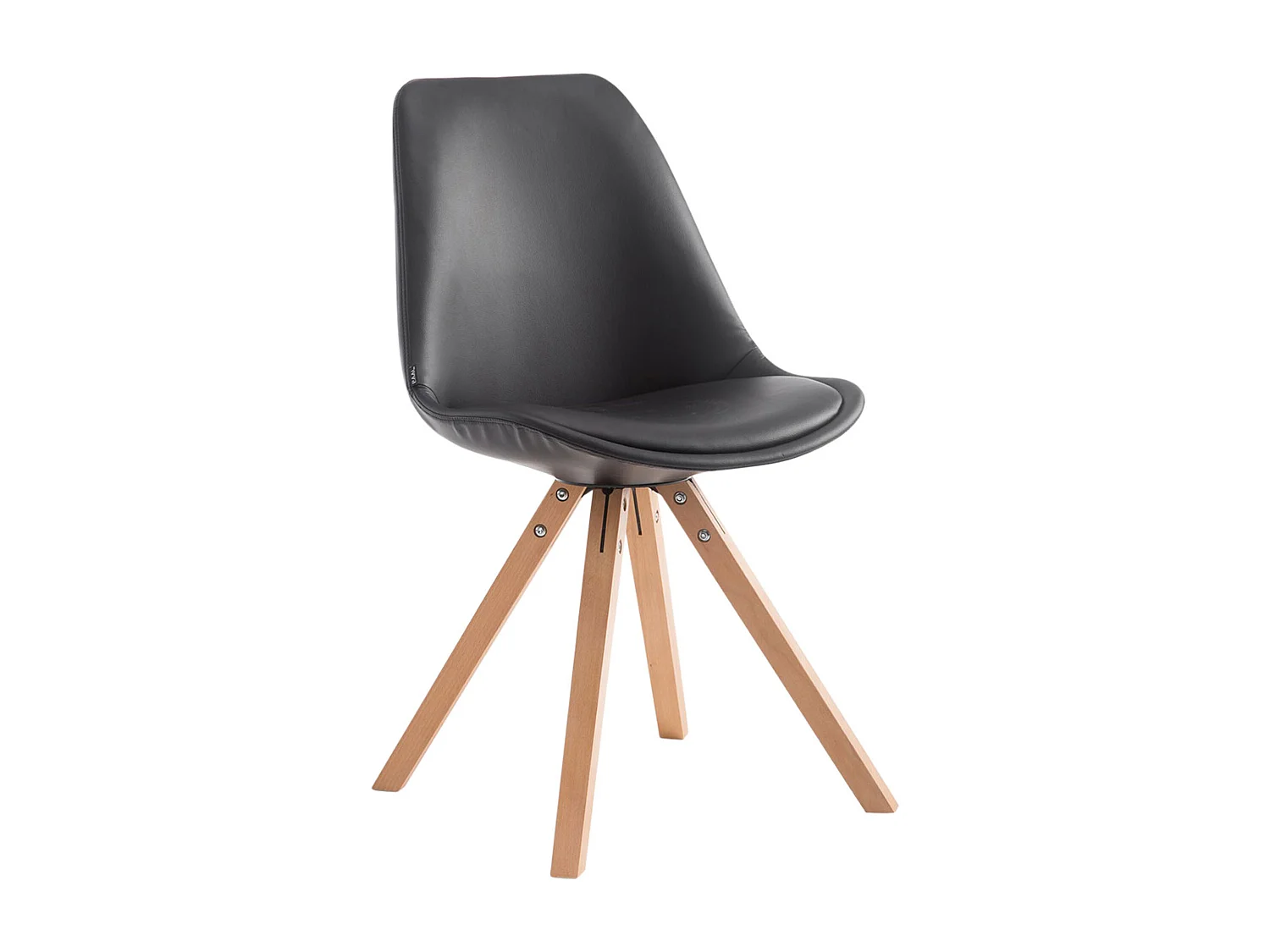 Esszimmerstuhl - Kunstleder & natura - schwarz - Laval