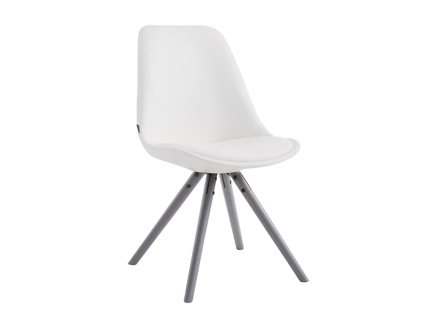 chaise salle à manger - Similicuir & Gris - Blanc - Laval