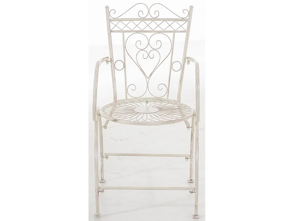 Lot de 2  Chaises de jardin - Métal & Métal - Crème antique - Sheela