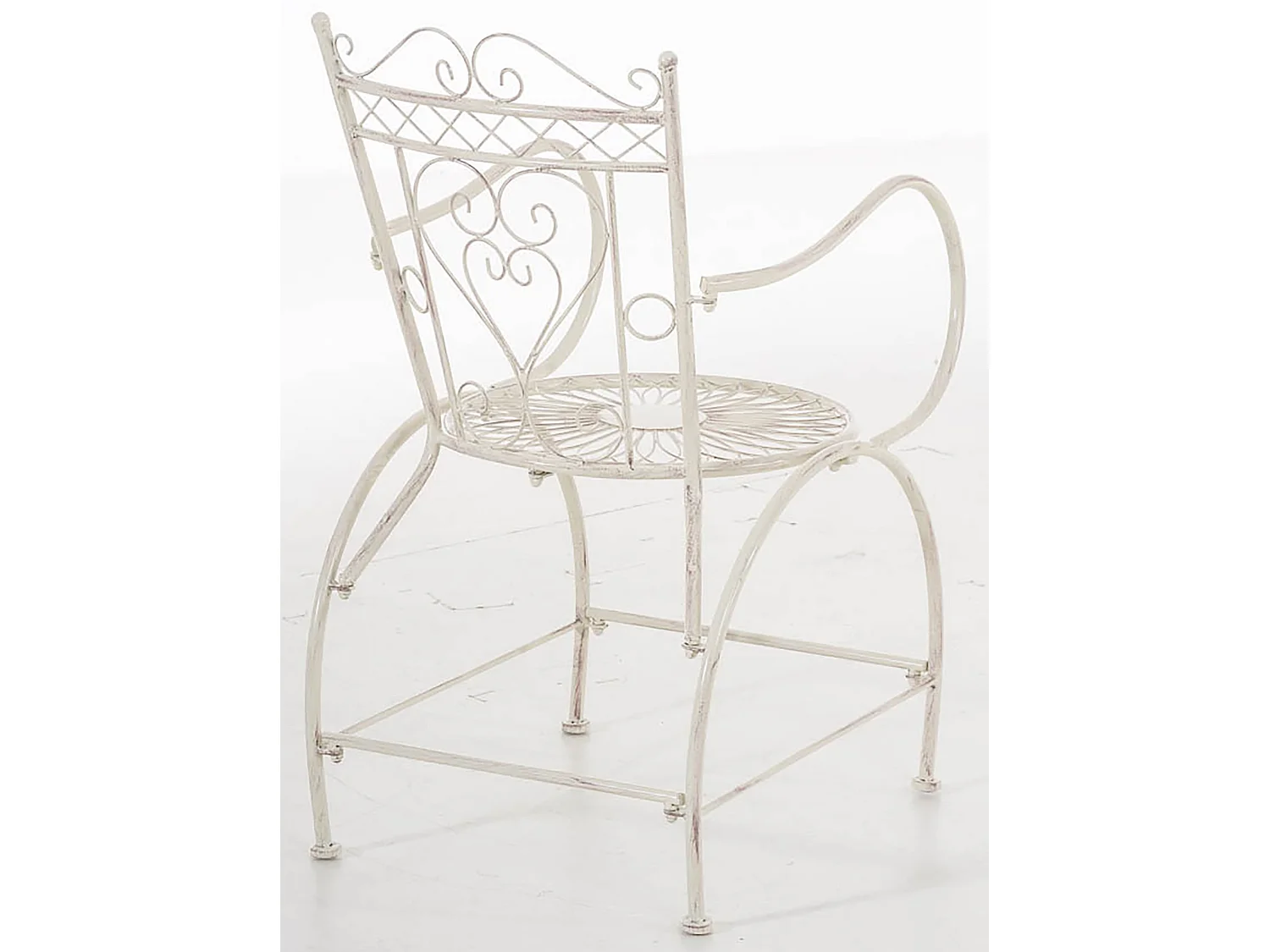 Lot de 2  Chaises de jardin - Métal & Métal - Crème antique - Sheela