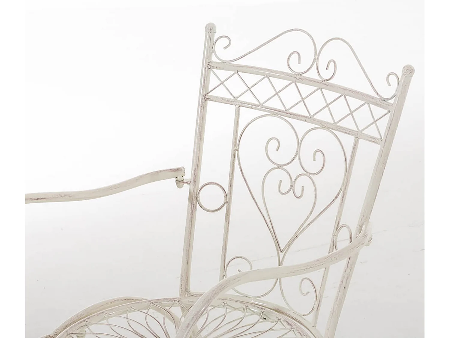 Lot de 2  Chaises de jardin - Métal & Métal - Crème antique - Sheela