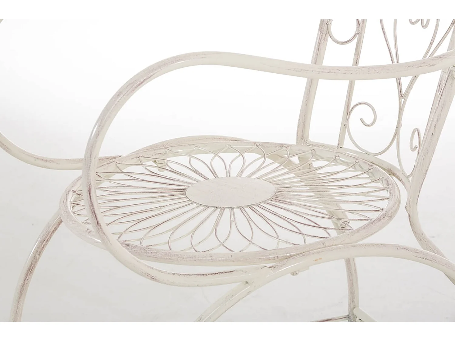 Lot de 2  Chaises de jardin - Métal & Métal - Crème antique - Sheela