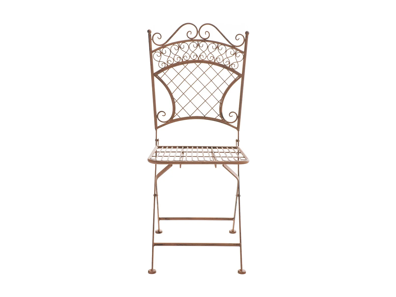 Lot de 2  Chaises de jardin - Métal - Marron antique - Adelar