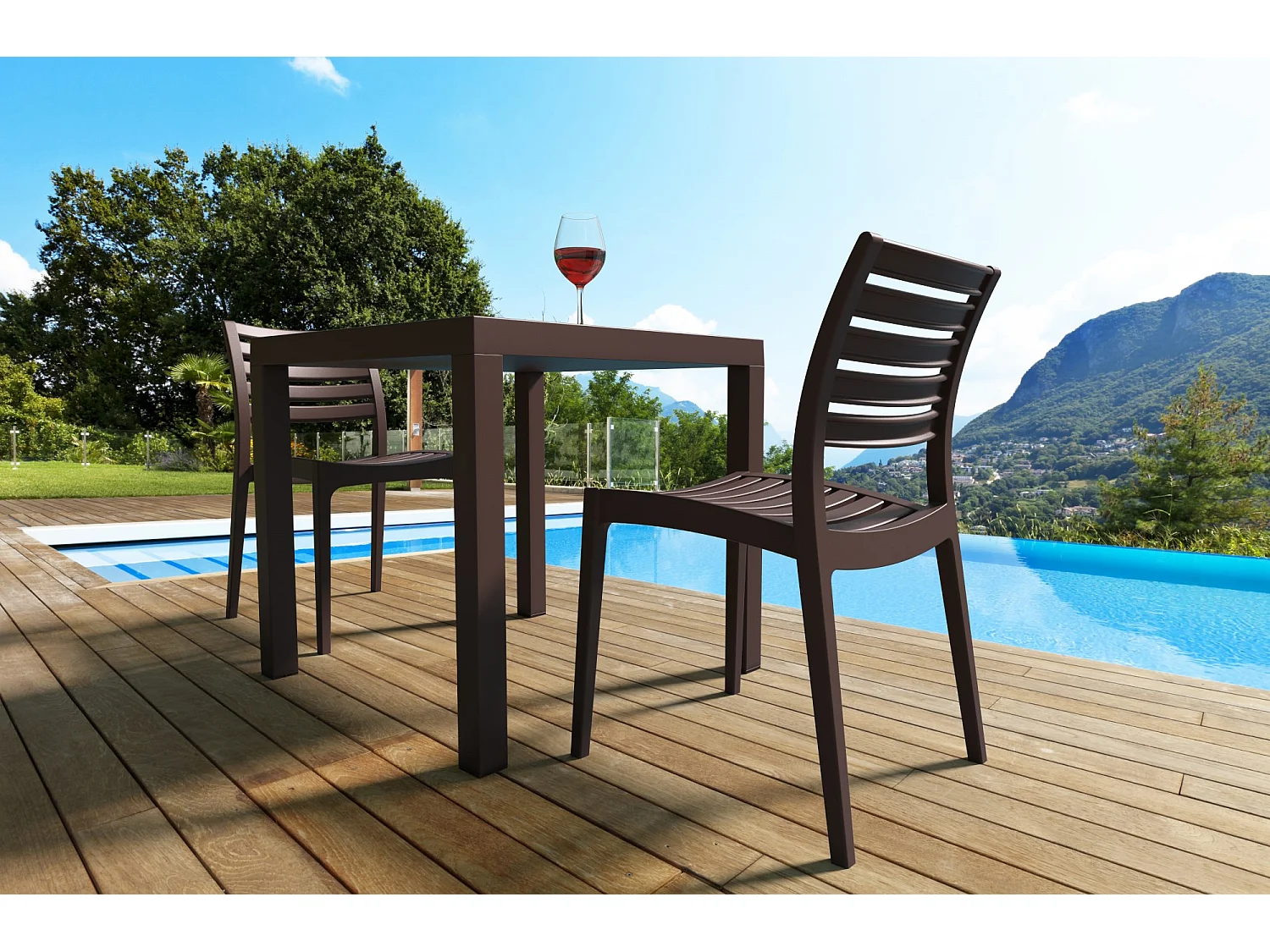 Chaises de jardin - Plastique & Plastique - Marron - Ares