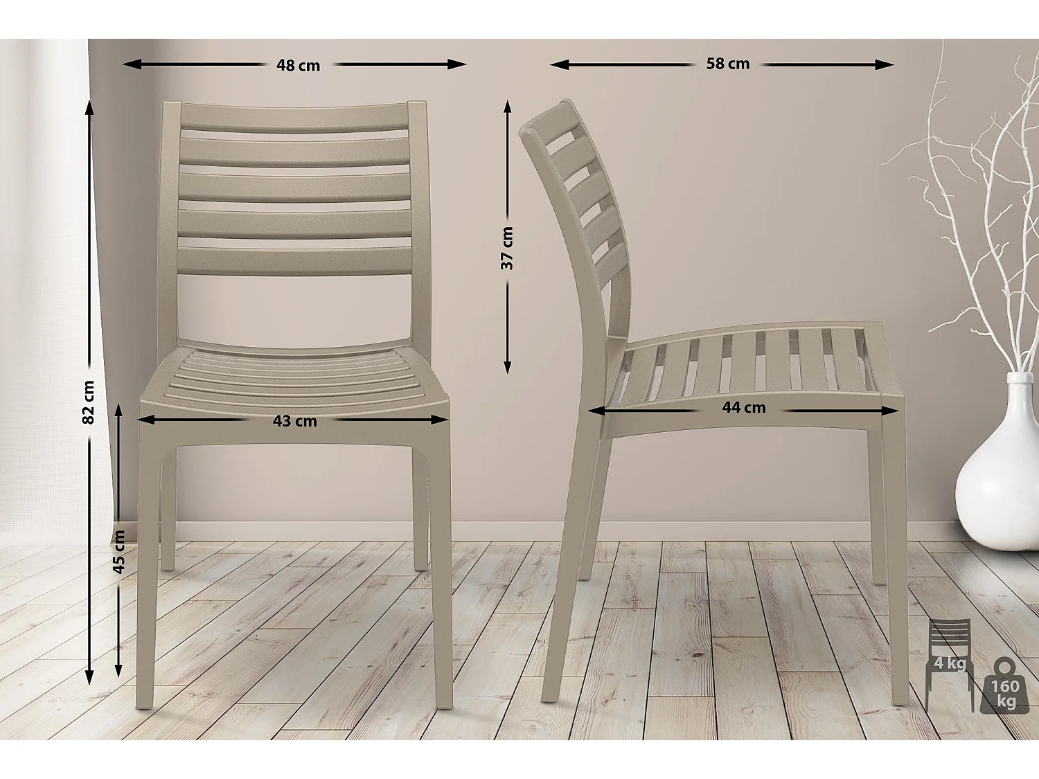 Chaises de jardin - Plastique & Plastique - Boue - Ares