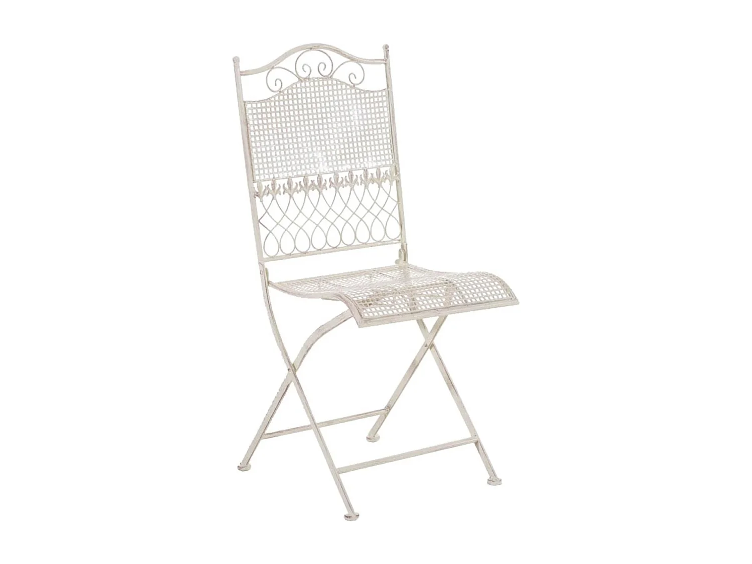 Lot de 2  Chaises de jardin - Métal - Crème antique - Kiran