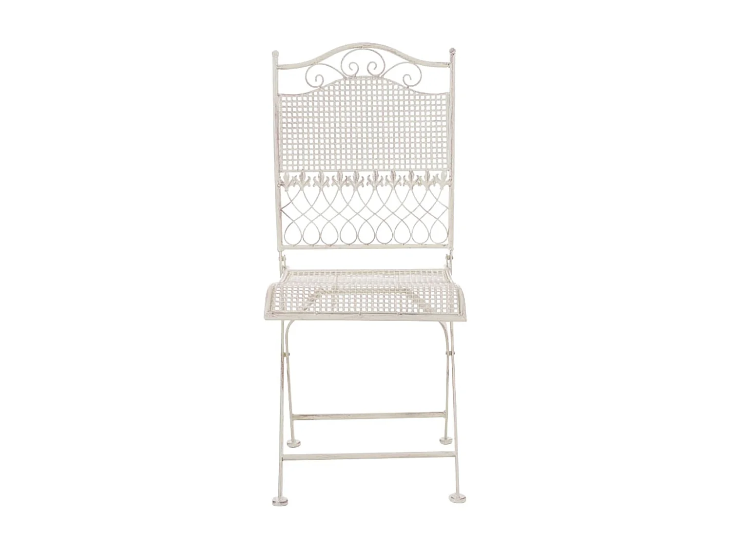 Lot de 2  Chaises de jardin - Métal - Crème antique - Kiran