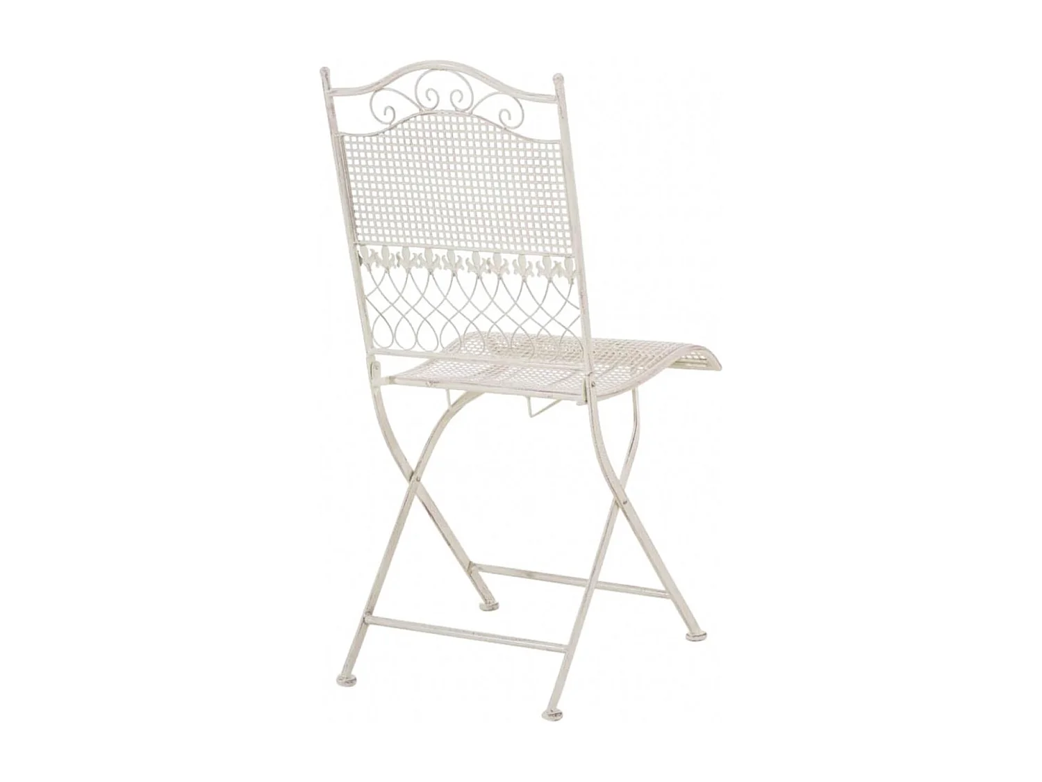Lot de 2  Chaises de jardin - Métal - Crème antique - Kiran