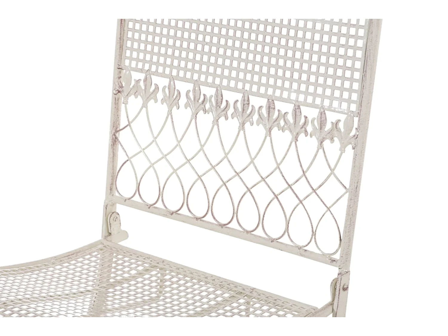 Lot de 2  Chaises de jardin - Métal - Crème antique - Kiran