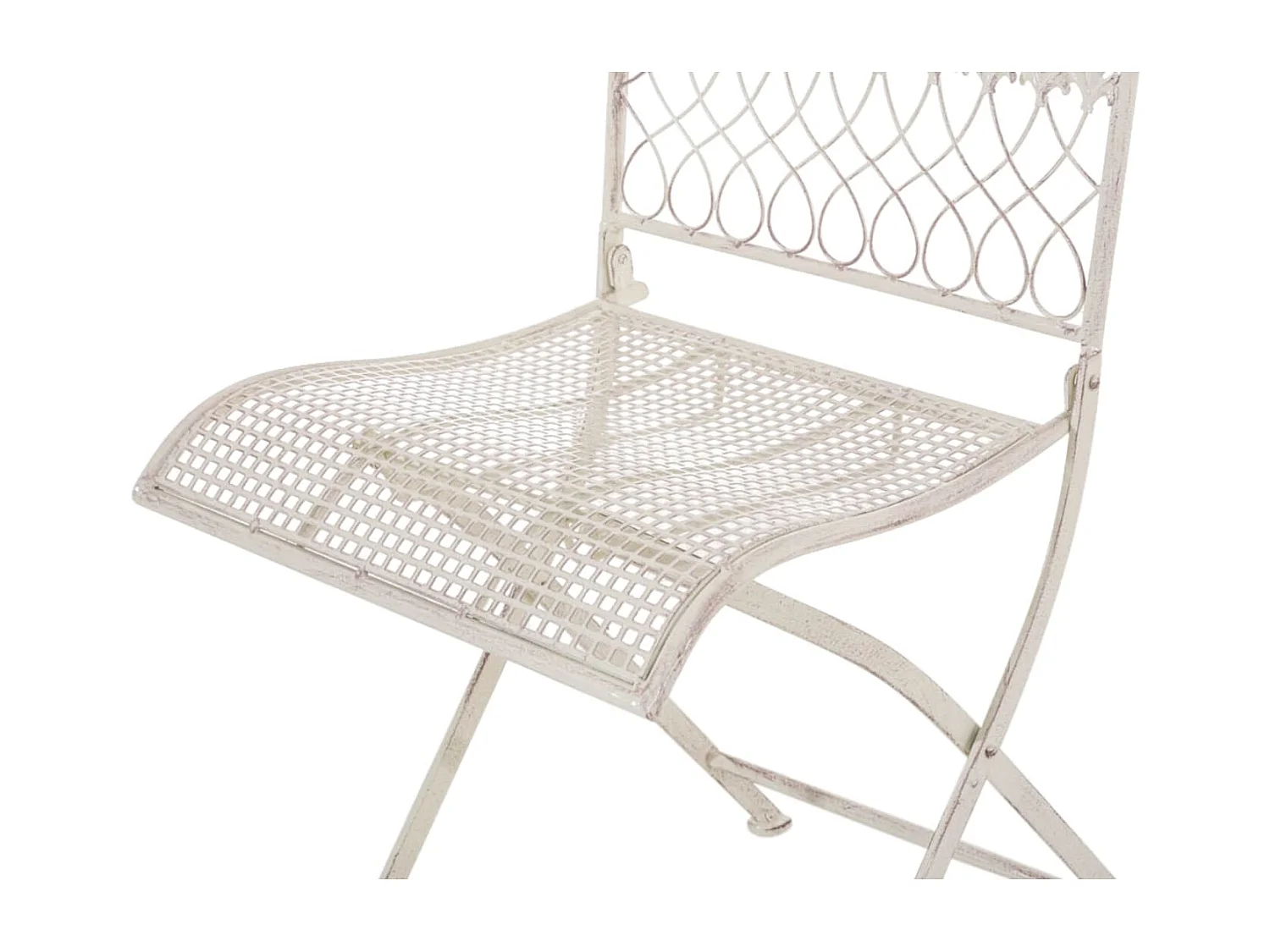 Lot de 2  Chaises de jardin - Métal - Crème antique - Kiran