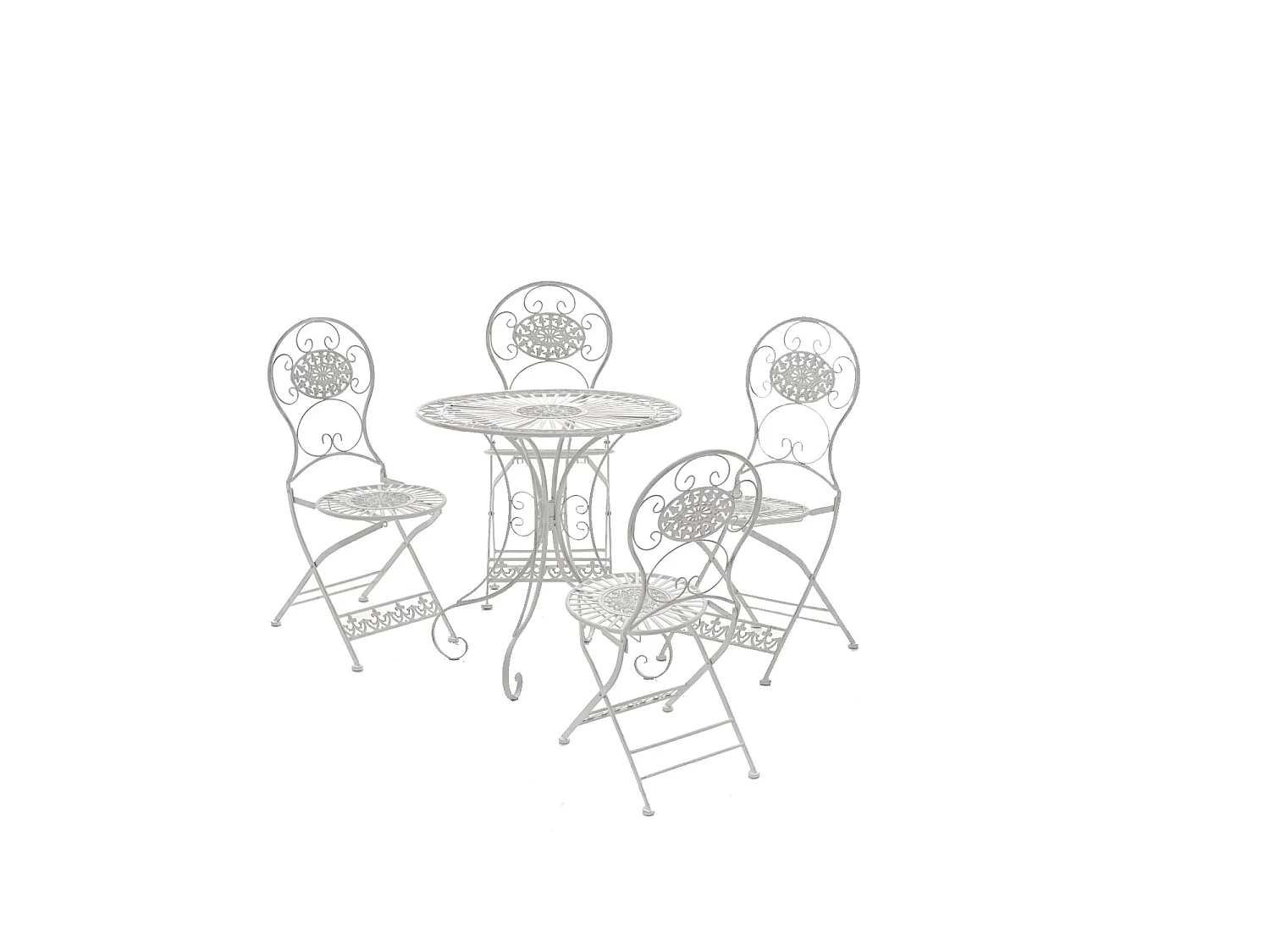 Chaises de jardin - Métal - Blanc antique - Mani