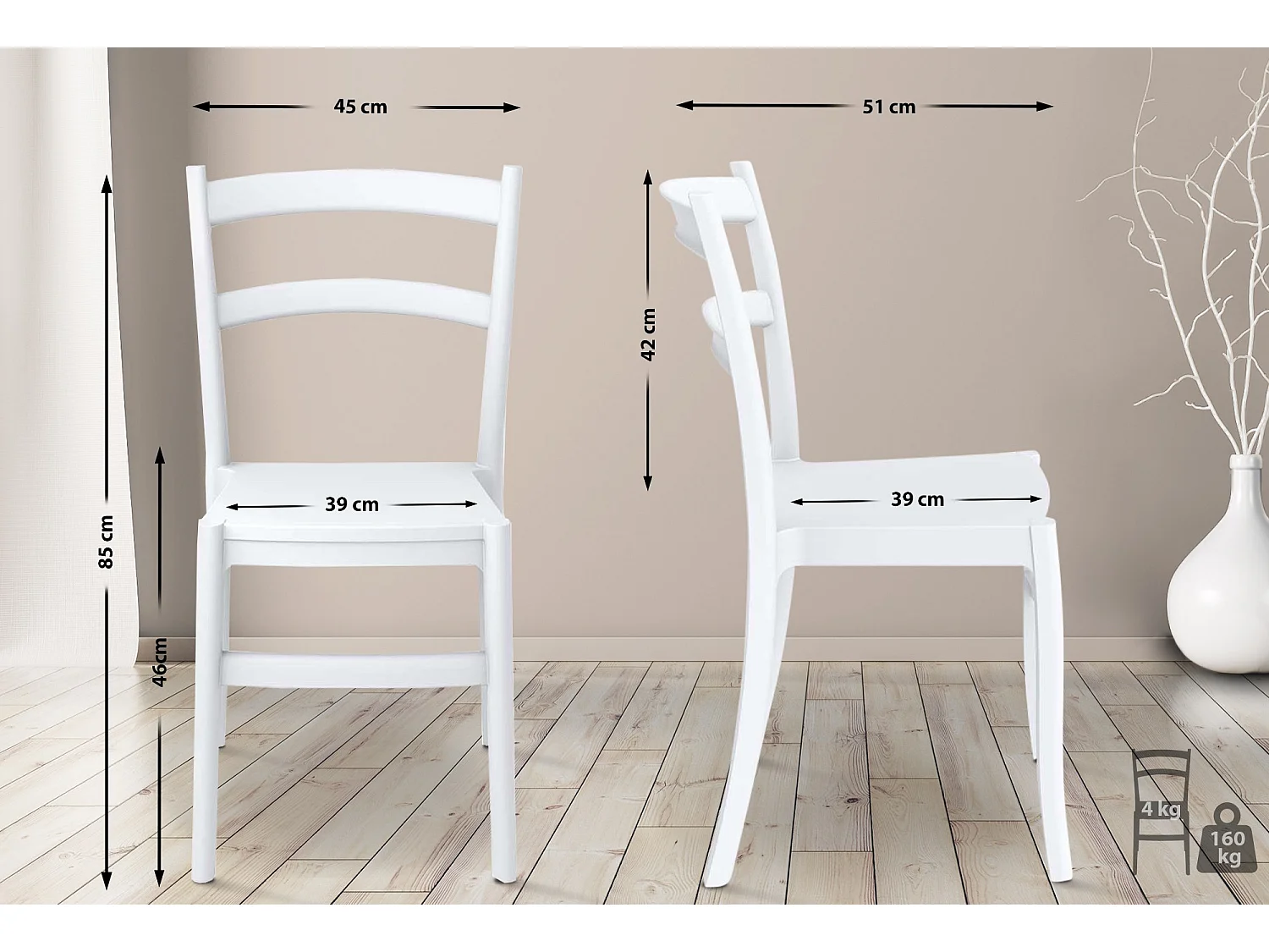 Chaises de jardin - Plastique & Plastique - Blanc - Tiffany