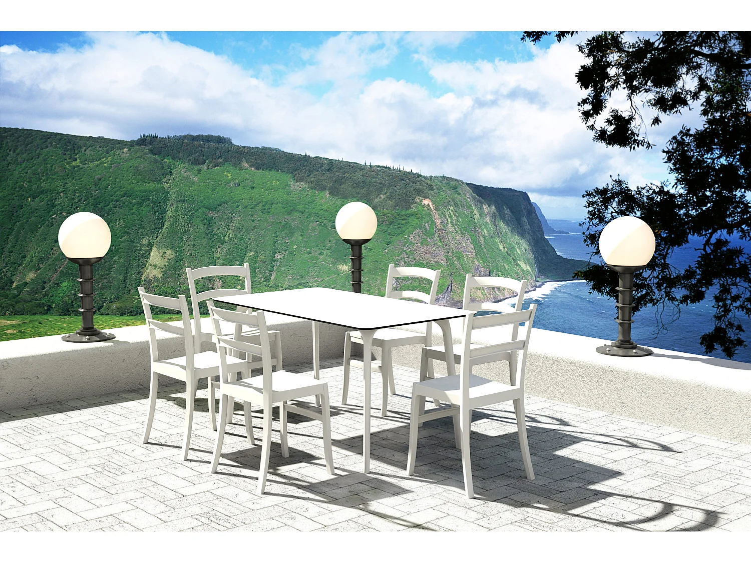 Chaises de jardin - Plastique & Plastique - Blanc - Tiffany