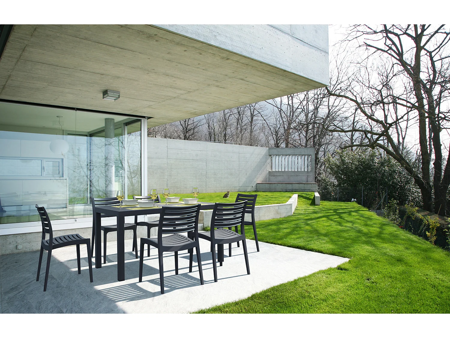 Chaises de jardin - Plastique & Plastique - Gris foncé - Ares