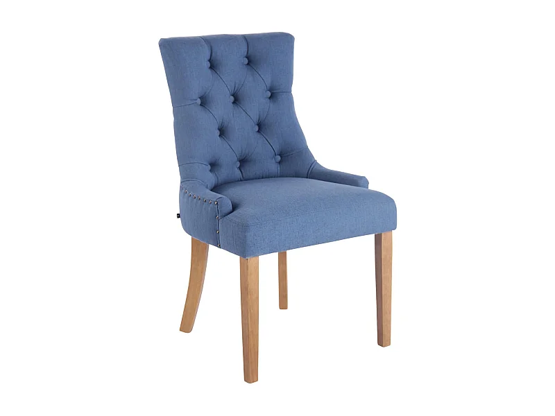 chaise salle à manger - Tissu & Antique clair - Bleu - Aberdeen