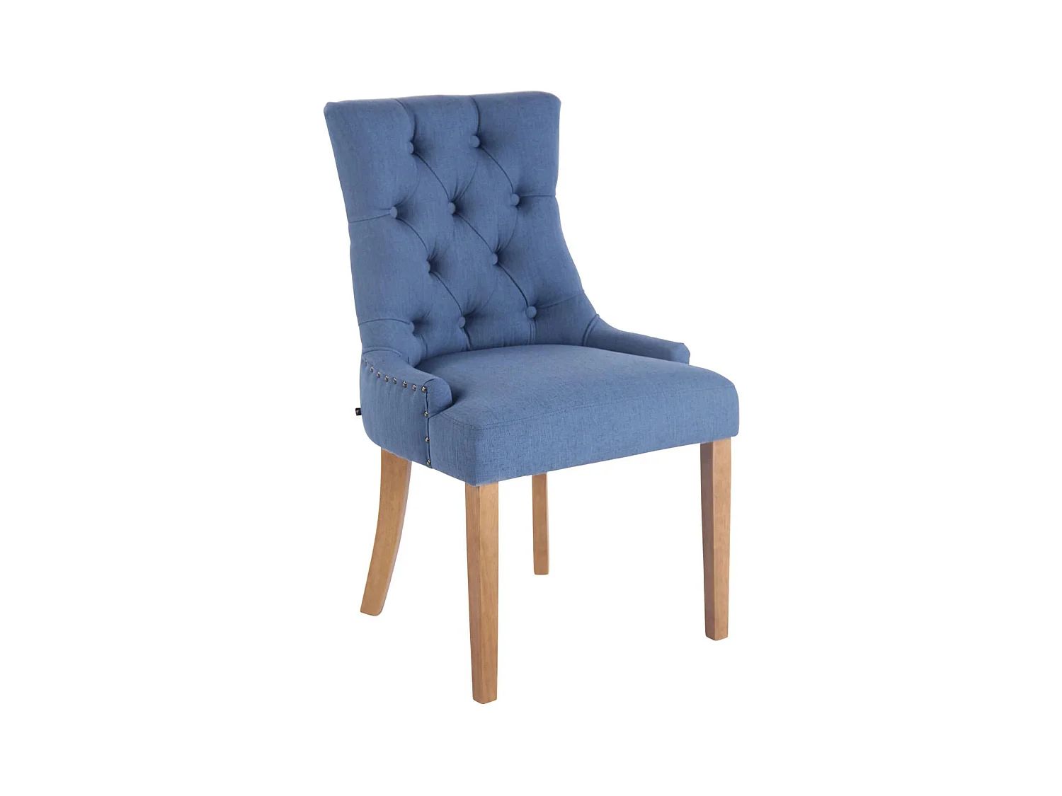 chaise salle à manger - Tissu & Antique clair - Bleu - Aberdeen
