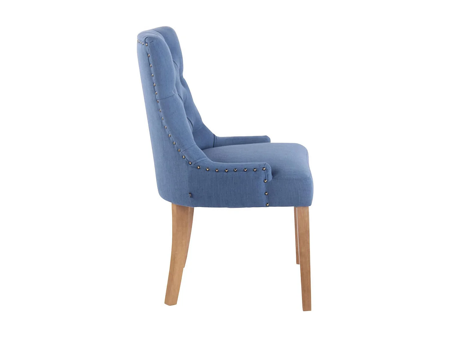 chaise salle à manger - Tissu & Antique clair - Bleu - Aberdeen