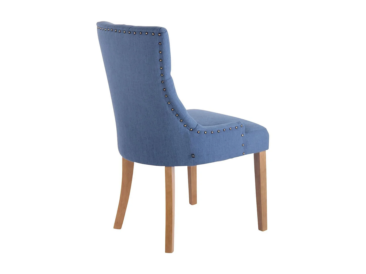 chaise salle à manger - Tissu & Antique clair - Bleu - Aberdeen