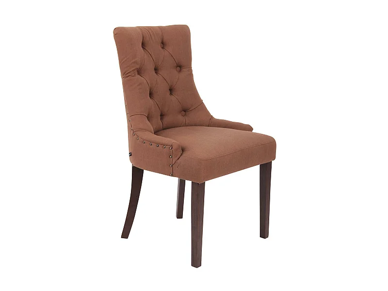 Chaise salle à manger - Tissu & Bois - Marron - Aberdeen