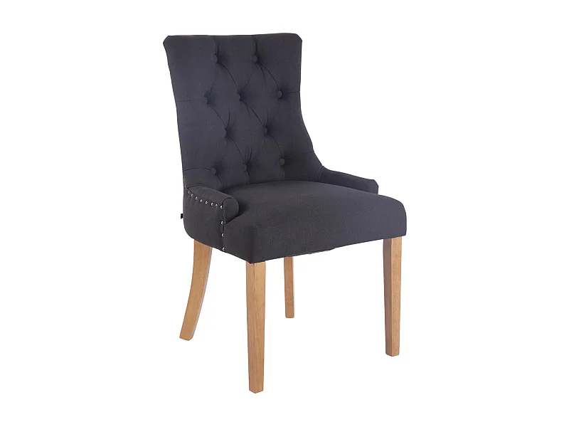 chaise salle à manger - Tissu & Antique clair - Noir - Aberdeen